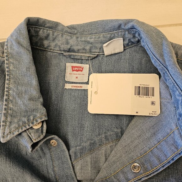 Levi's Barstow Western Shirt - Indigo Stonewash - Size M - Picture 6 of 6